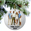 Golf, Gift For Bestie - Custom Photo Golf Team - Personalized Circle Ceramic Ornament