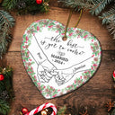 Wedding, Gift For Couples - Newly Engaged Couple Holding Hands The Best Is Yet To Come - Personalized Heart Ceramic Ornament
