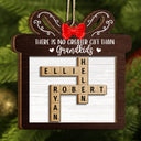 Gift For Bestie,Gift For Sibling,Gift For Sisters,Gift For Brothers,Gift For Grandparents - There's No Greater Gift Than Grandkids Family Friends Crossword Scrabble - Personalized 2-Layered Wooden Ornament
