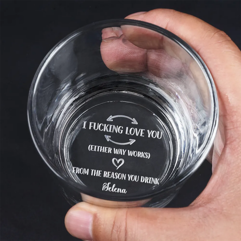 Gift For Couples,Gift For Husband,Gift For Boyfriend,Gift For Men - To My Husband I Love You From The Reason You Drink - Personalized Engraved Whiskey Glass