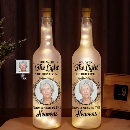Custom Photo A Star In The Heavens - Personalized Bottle Light