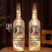 Memorial - Custom Photo Memorial Always Loved Never Forgotten - Personalized Bottle Light