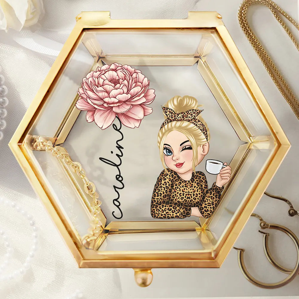 Birth Month Flowers Woman Bloom Where You're Planted - Personalized Glass Jewelry Box
