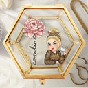 Gift For Mother,Gift For Women,Happy,Gift For Yourself - Birth Month Flowers Woman Bloom Where You're Planted - Personalized Glass Jewelry Box