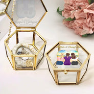 Gift For Mother,Mom - Daughters (Adult),Love,Gift For Daughter - Mother & Daughter Forever Linked Together - Personalized Glass Jewelry Box