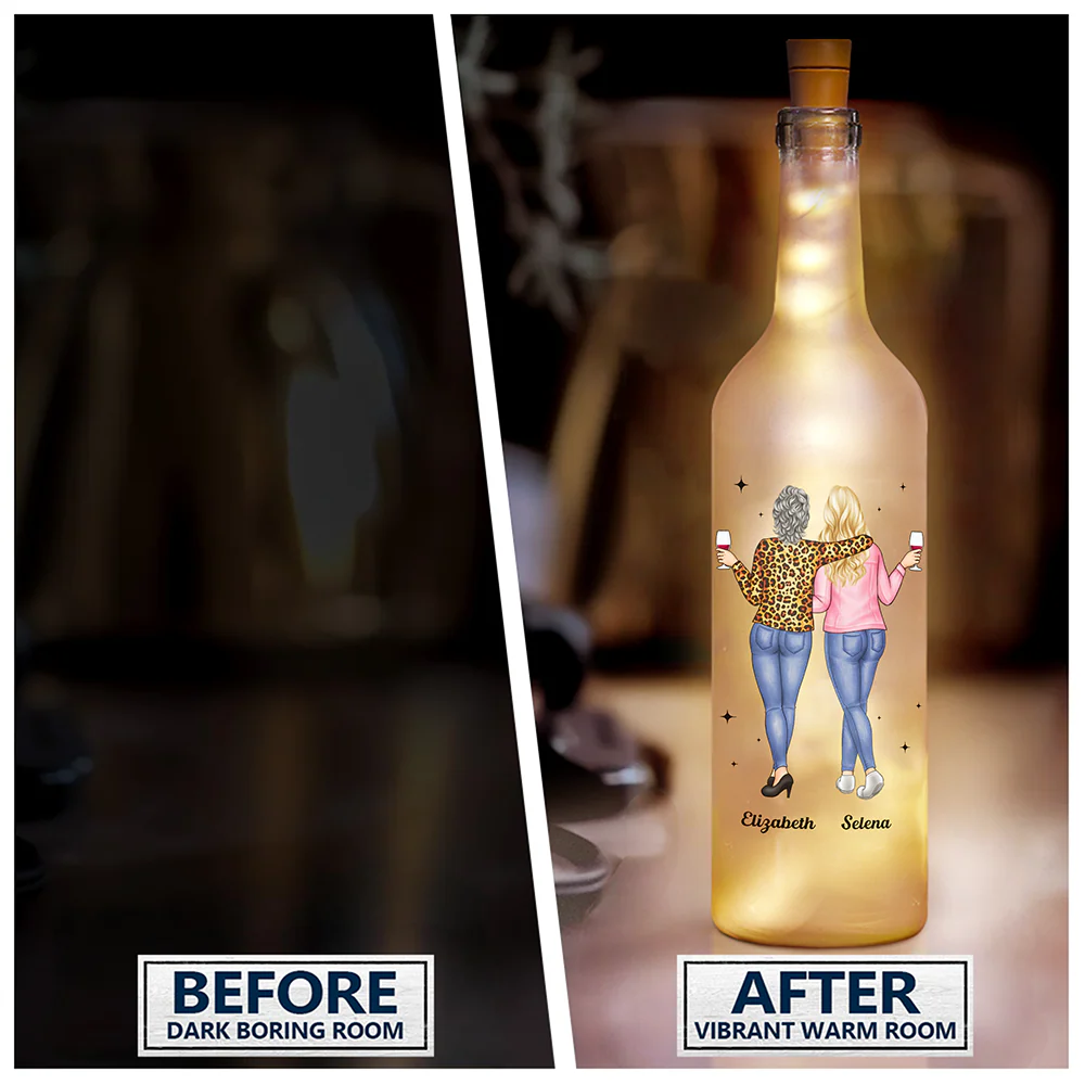 Gift For Daughter,Mom - Daughters (Adult),Happy - My Daughter Whisper Back I Am The Storm - Personalized Bottle Light