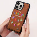 Gift For Grandpa,Gift For Father,Happy - This Grandpa Belongs To - Personalized Leather Flip Wallet Phone Case