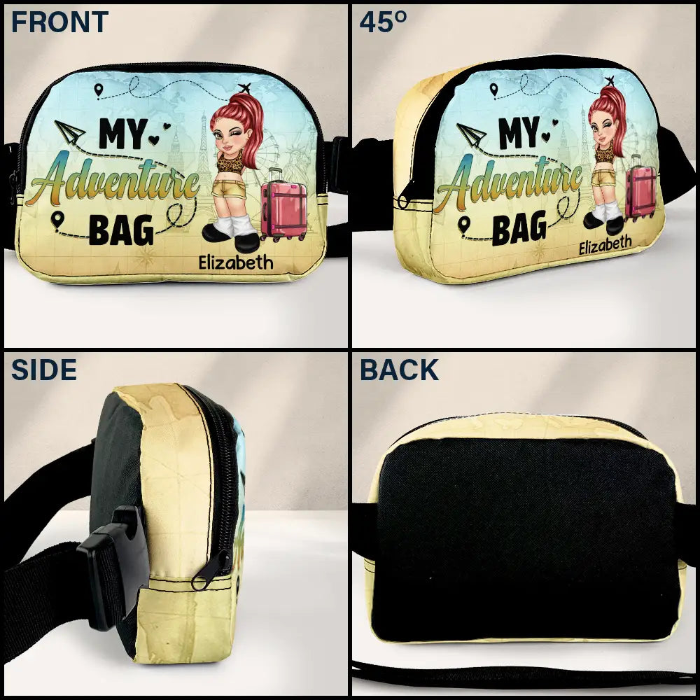 Travel, Gift For Yourself, Gift For Women, Gift For Men - My Adventure Bag - Personalized Crossbody Belt Bag