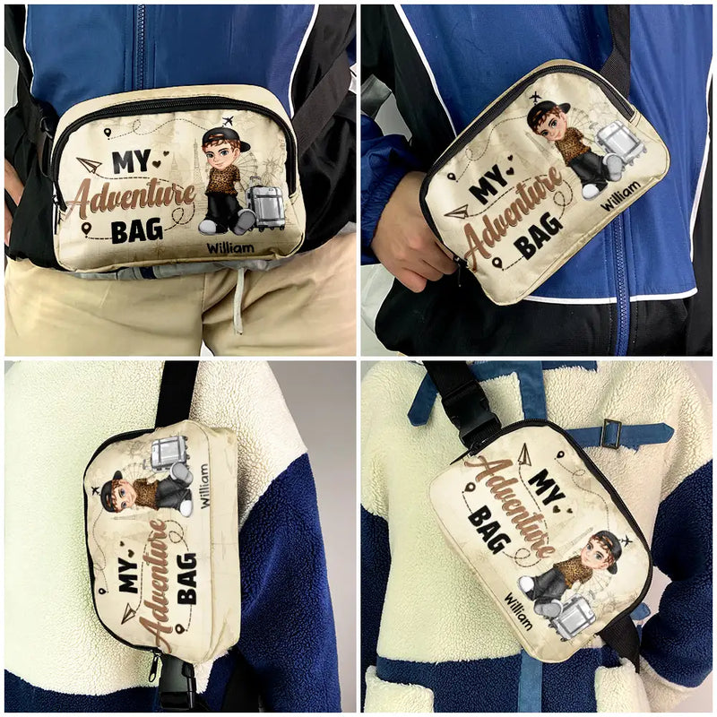 Travel, Gift For Yourself, Gift For Women, Gift For Men - My Adventure Bag - Personalized Crossbody Belt Bag