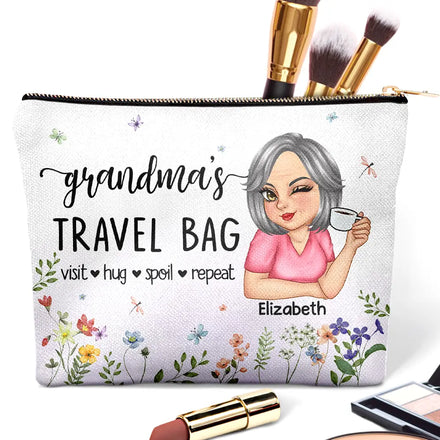Mom's Grandma's Travel Bag - Personalized Cosmetic Bag