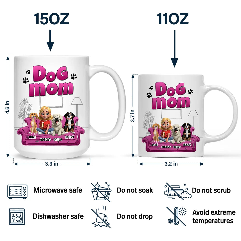 Dog Lovers, Dog Mom, Dog Dad, Gift For Yourself, Happy - Treat Dealer 3D Effect Dogs - Personalized Mug