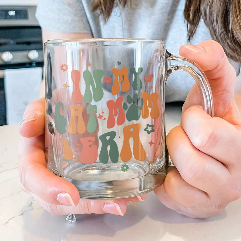 Cat Lovers, Cat Mom, Gift For Yourself, Gift For Women, Happy - In My Cat Mom Era 3D Effect - Personalized Glass Mug