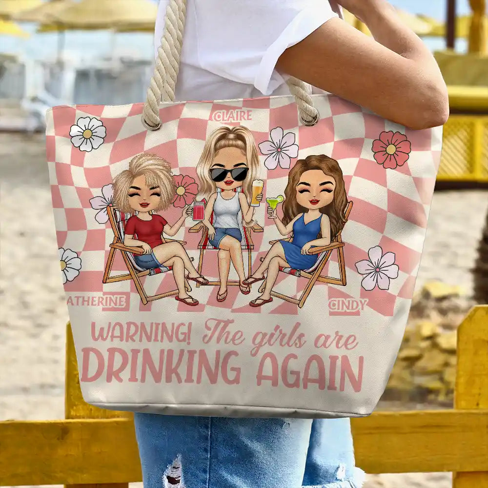 Girls Trip Besties For The Resties Chibi - Personalized Beach Bag