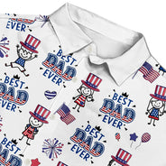 Gift For Father,Gift For Grandpa,Independence Day,Happy,Top Market,Icon,Playful - America Dad Papa Festive Pattern - Personalized Hawaiian Shirt