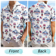 Gift For Father,Gift For Grandpa,Independence Day,Happy,Top Market,Icon,Playful - America Dad Papa Festive Pattern - Personalized Hawaiian Shirt