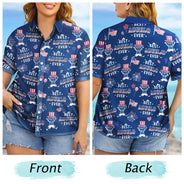 Gift For Father,Gift For Grandpa,Independence Day,Happy,Top Market,Icon,Playful - America Dad Papa Festive Pattern - Personalized Hawaiian Shirt