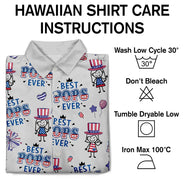 Gift For Father,Gift For Grandpa,Independence Day,Happy,Top Market,Icon,Playful - America Dad Papa Festive Pattern - Personalized Hawaiian Shirt