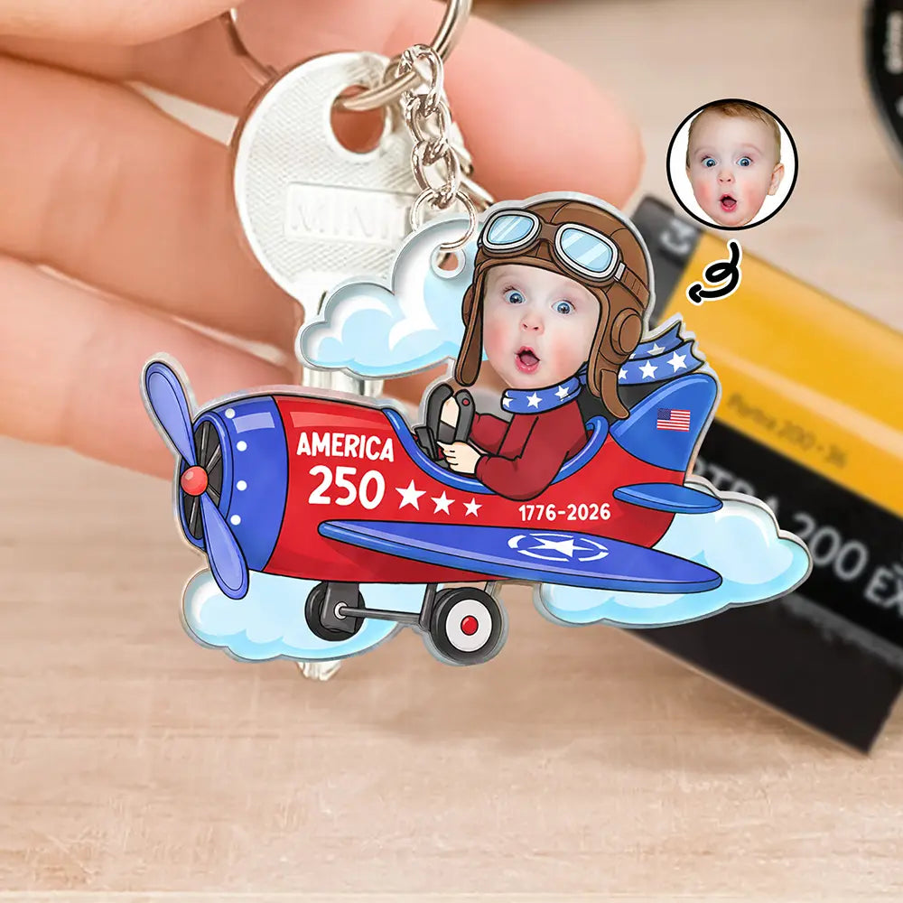 Custom Photo America 250 Lookin' Fly Baby - Personalized Cutout Acrylic Keychain