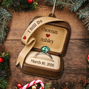 Christmas,Romantic,Gift For Couples,Icon - She Said Yes Engaged Married Wooden Effect Ring Box - Personalized Custom Shaped Wooden Ornament