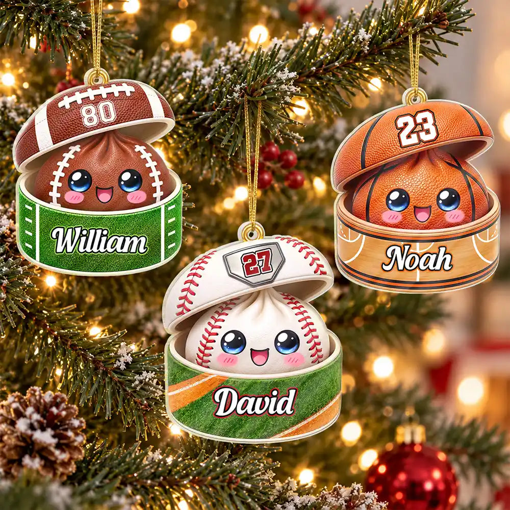 Cute Squishy Dumpling Ball Sport Gift For Kids - Personalized Custom Shaped Acrylic Ornament