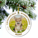 Custom Photo Dog Cat You Left Paw Prints On Our Hearts - Memorial Gift - Personalized Custom Circle Ceramic Ornament
