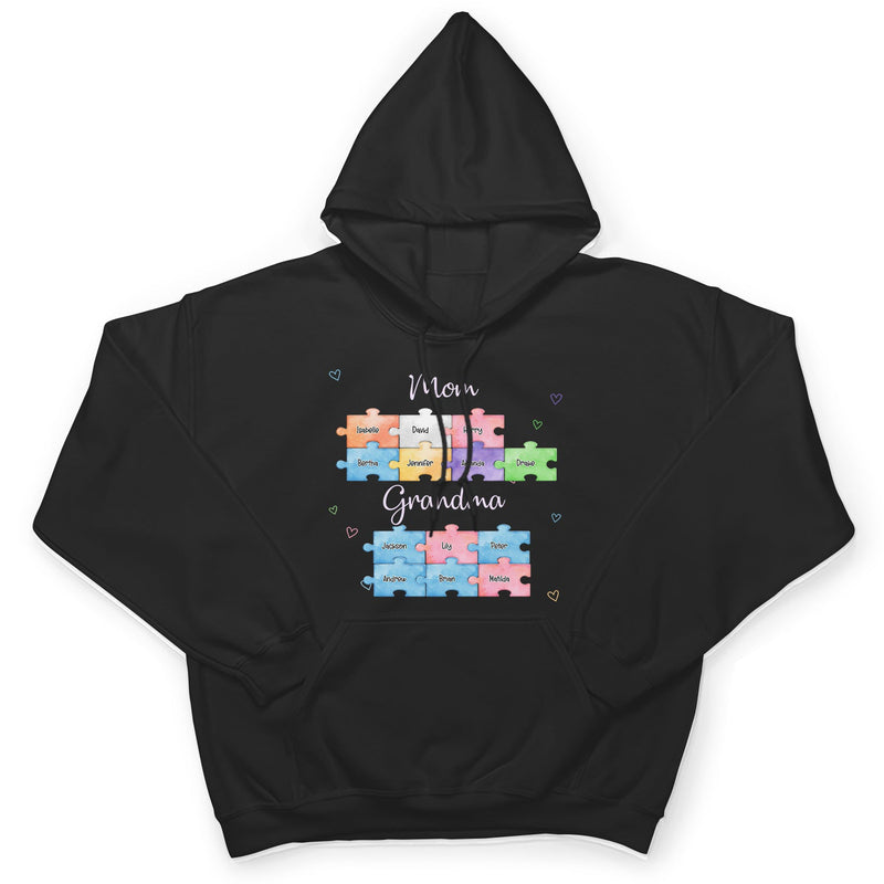Mom Grandma Puzzle - Gift For Mom, Grandma - Personalized Custom T Shirt