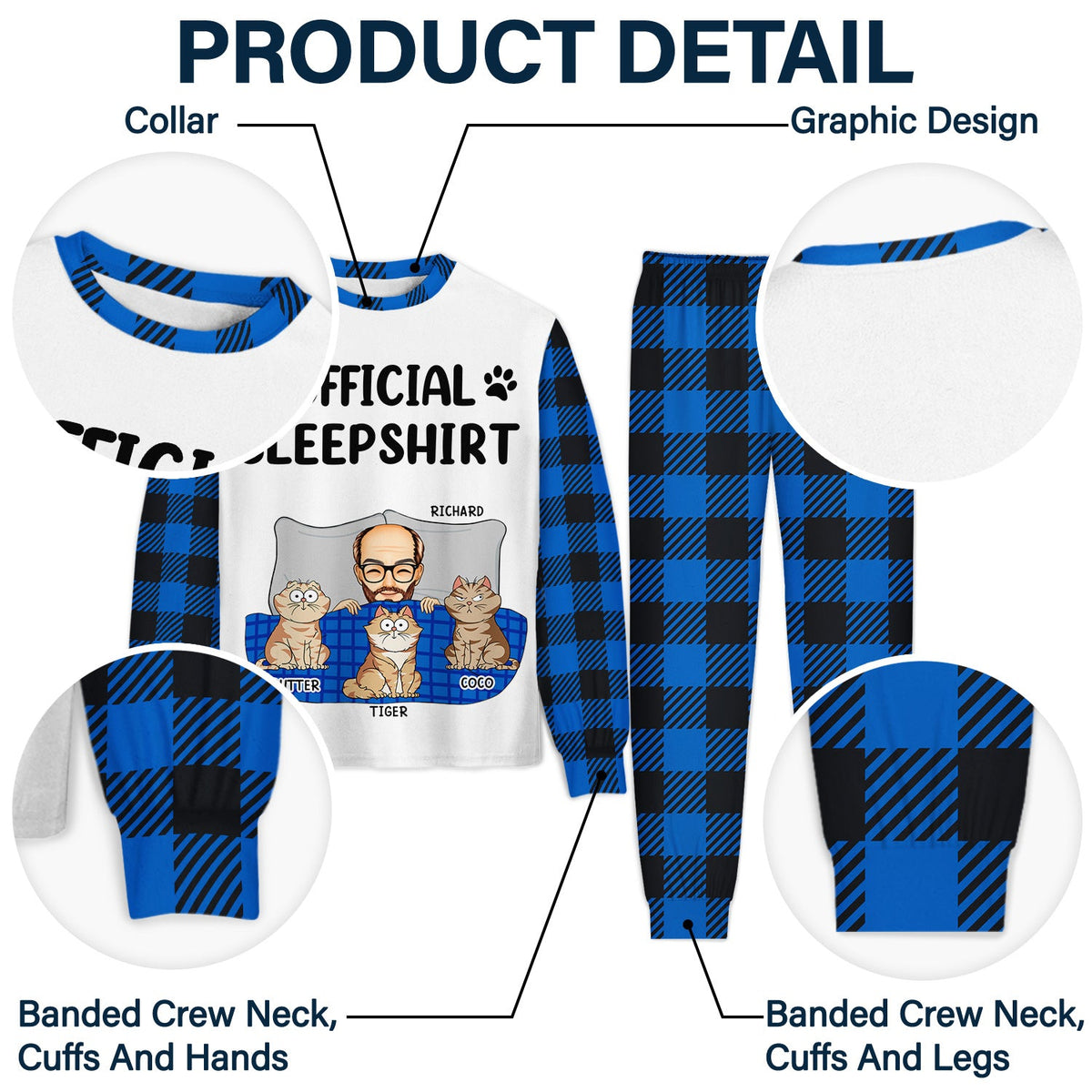 The Real Snuggle Cartoon Style - Gift For Cat Lovers, Cat Mom, Cat Dad - Personalized Unisex Pajamas Set