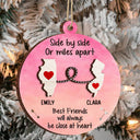 I Wish We Lived Closer Family Friends Long Distance - Personalized 2-Layered Wooden Ornament