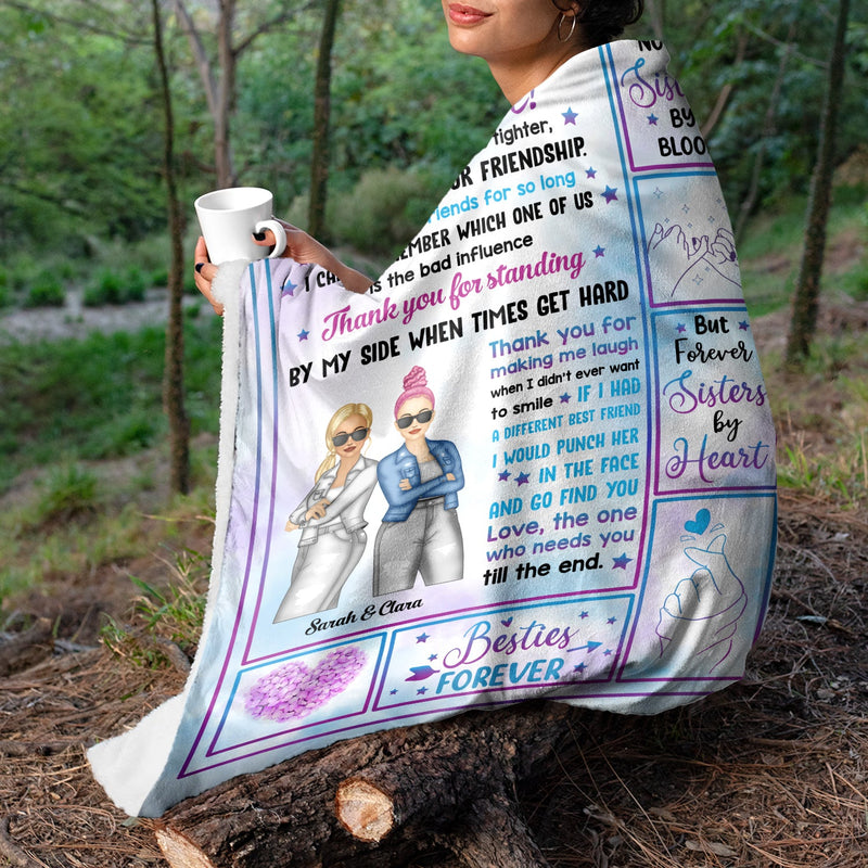 Fashion Girls Forever Sisters By Heart - Gift For Besties, BFF Best Friends, Siblings - Personalized Fleece Blanket