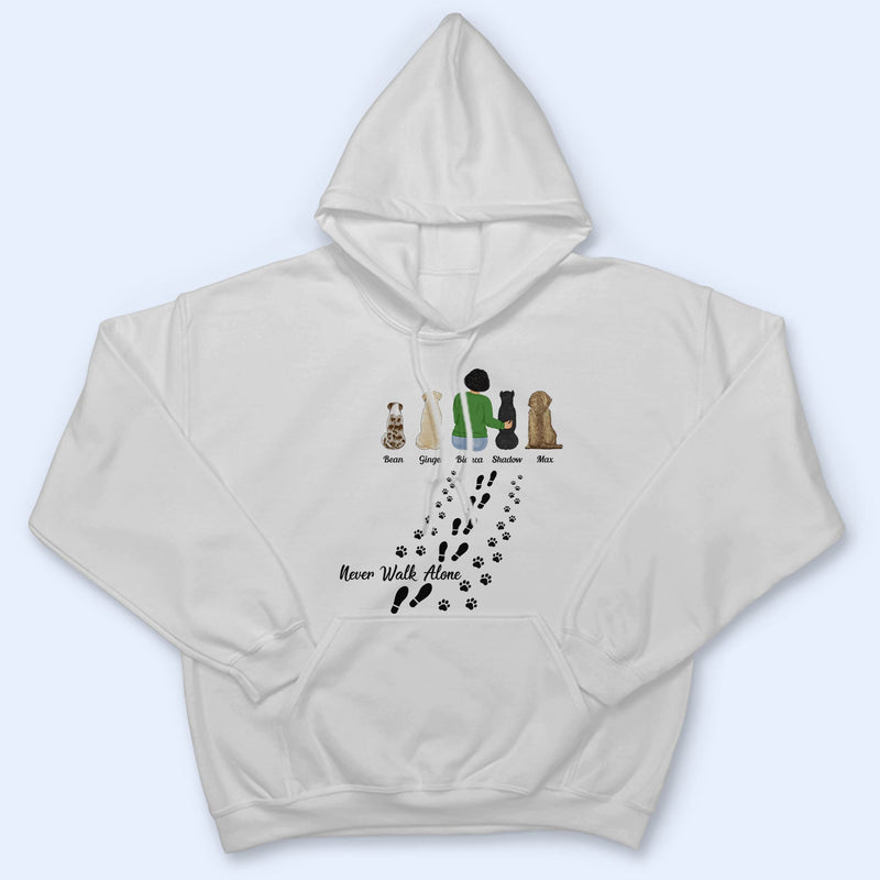 Never Walk Alone - Gift For Dog Lovers, Dog Mom, Dog Dad - Personalized T Shirt