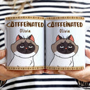 Catffeinated Funny Cartoon Cats - Gift For Cat Lovers, Cat Mom, Cat Dad - Personalized White Edge-to-Edge Mug