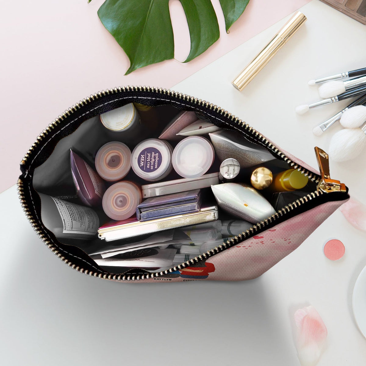 Mother & Daughters Forever Linked Together - Birthday, Loving Gift For Mom, Mum - Personalized Cosmetic Bag