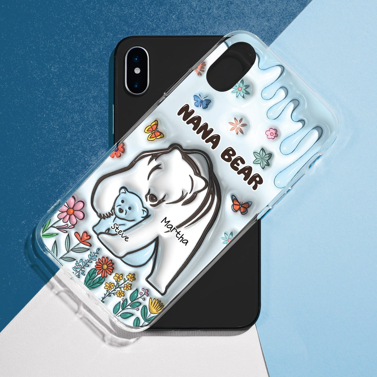 Mama Bear - Gift For Mother, Mom, Grandma - 3D Inflated Effect Printed Clear Phone Case, Personalized Clear Phone Case
