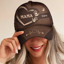 Father's Day Gifts, Grandpa Dad Kids Handprints - Personalized Classic Cap
