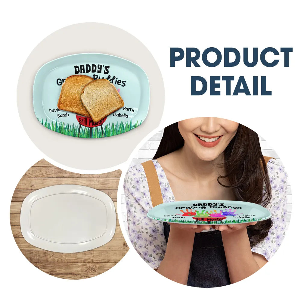 Daddy Grilling Buddies - Personalized Plate