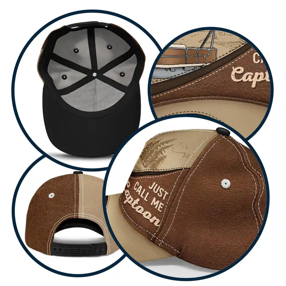 Just Call Me Captoon Pontoon Captain - Personalized Classic Cap