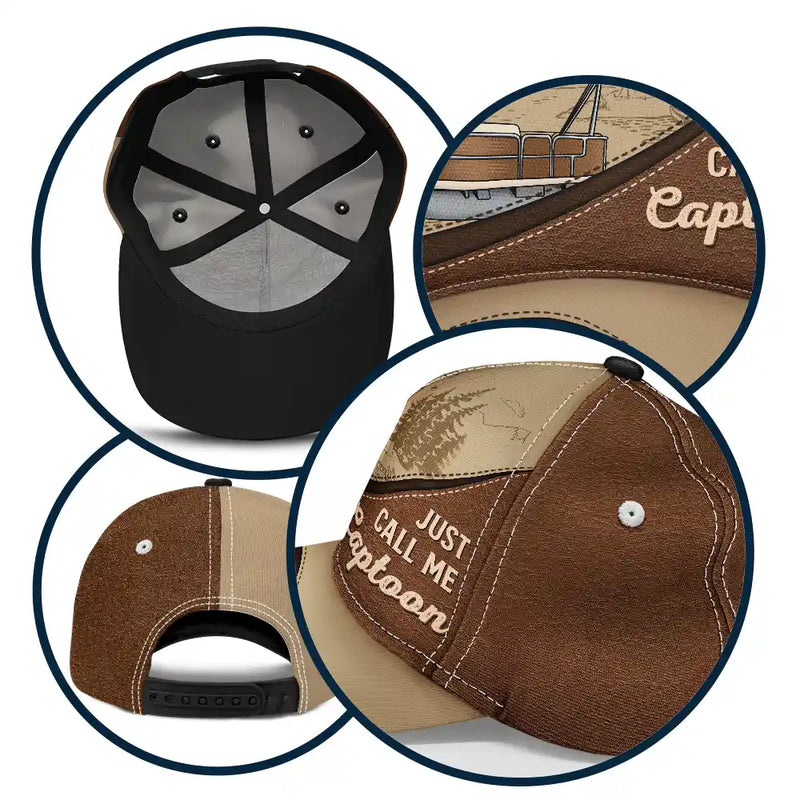 Just Call Me Captoon Pontoon Captain - Personalized Classic Cap