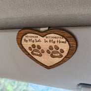 Memorial Pet Paw Heart - Personalized Custom Shaped Car Visor Clip