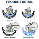 Mama Bear We Love You To The Moon & Back - Personalized Window Hanging Suncatcher Ornament