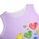Colorful Flower Heart Grandma - Personalized Sleeveless Tank Dress