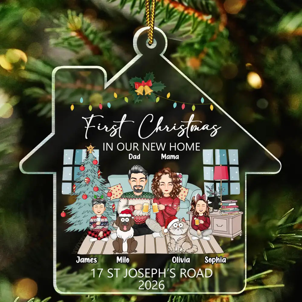 First Christmas In Our New House - Personalized Custom Shaped Acrylic Ornament