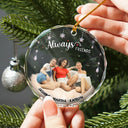 Gift For Bestie, Gift For Sisters - Custom Photo Always Besties - Personalized Circle Glass Ornament
