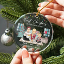 First Christmas In New Home - Personalized Circle Glass Ornament