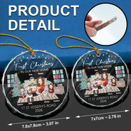 First Christmas In New Home - Personalized Circle Glass Ornament
