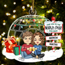 Couple Love You To The North Pole And Back - Anniversary, Christmas Gift For Couples, Husband, Wife, Girlfriend, Boyfriend - Personalized Custom Shaped Acrylic Ornament