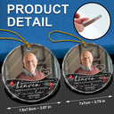 Memorial - Custom Photo Because Someone We Love Is In Heaven - Personalized Circle Glass Ornament