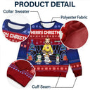 Christmas,Pet Lovers,Dog Lovers,Cat Lovers,Gift For Yourself,Happy - Happy Pawlidays Cartoon Dogs Cats Neon Christmas Light Style - Personalized Unisex Ugly Sweater