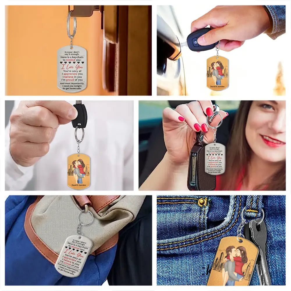 Gift For Couples, Gift For Husband, Gift For Wife, Gift For Boyfriend, Gift For Girlfriend - Remind You I Love You Couples - Personalized Aluminum Keychain