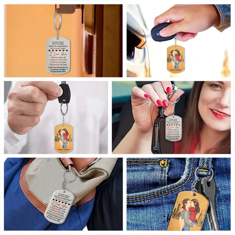 Gift For Couples, Gift For Husband, Gift For Wife, Gift For Boyfriend, Gift For Girlfriend - Remind You I Love You Couples - Personalized Aluminum Keychain
