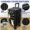 Travel, Cat Lovers - My Lovely Fur Babies Cartoon Cats - Personalized Clear Luggage Cover